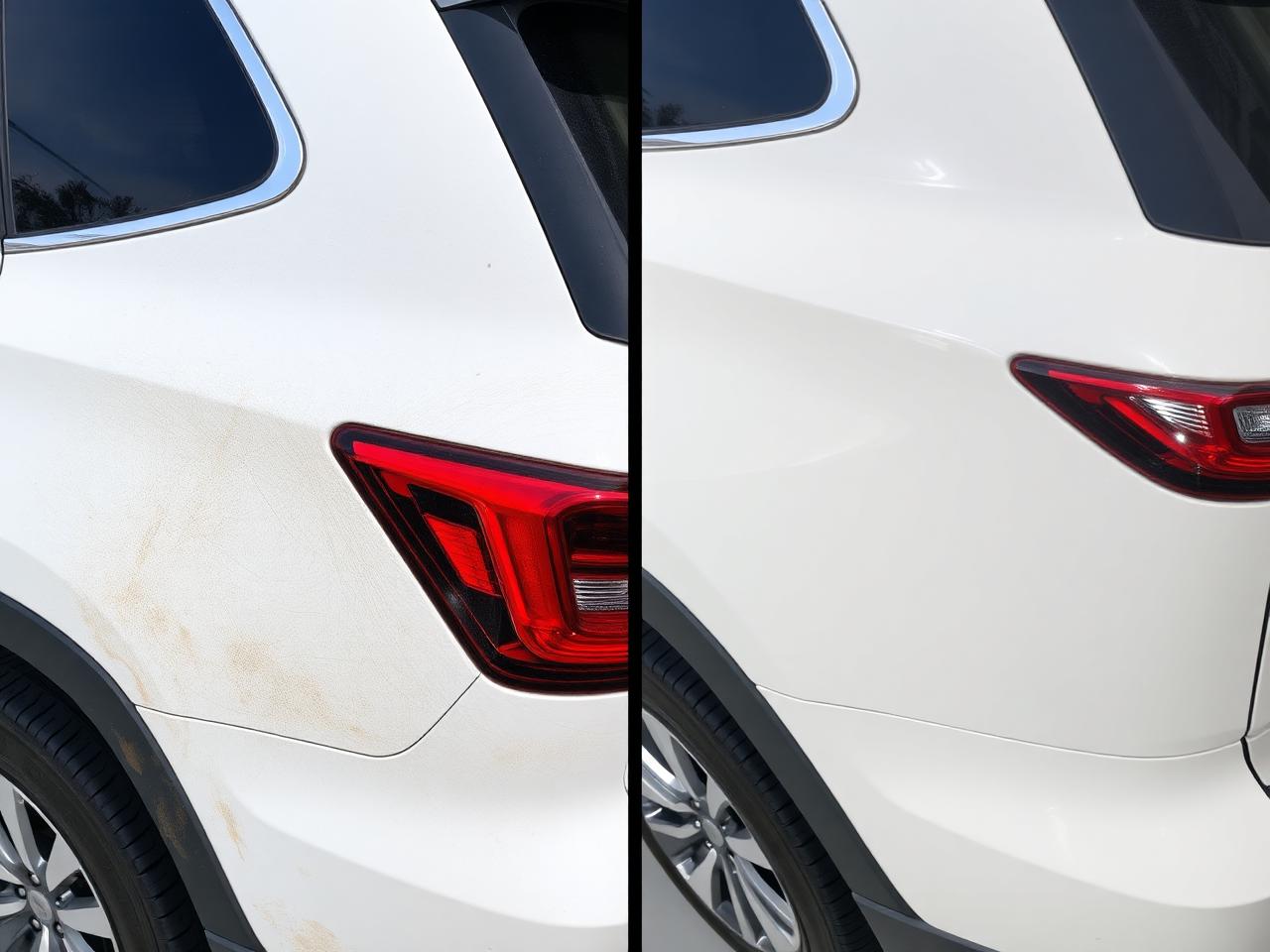 Exterior wash before and after