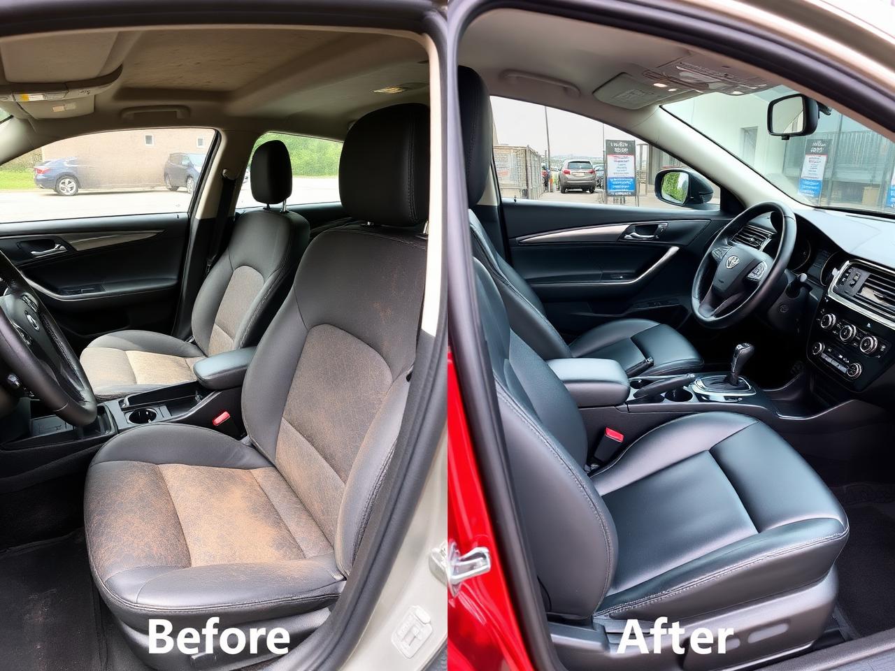 Interior detail before and after