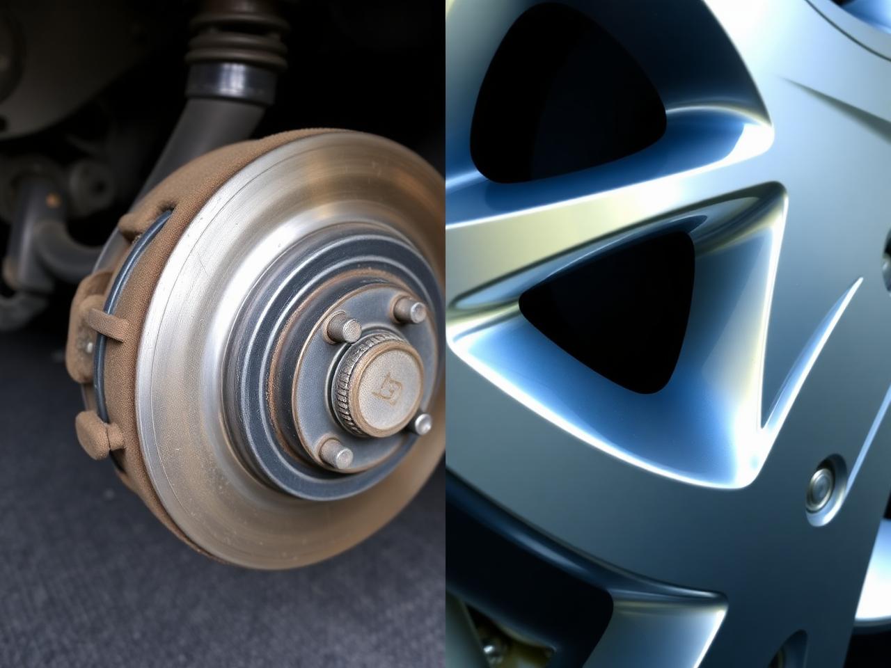 Wheel detail before and after